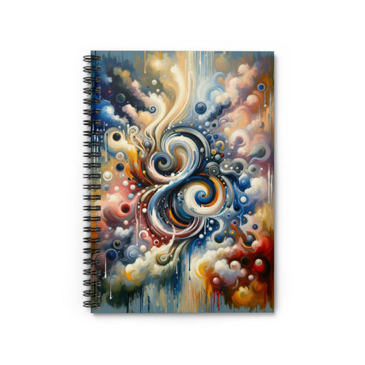 Paradoxical Embrace Tachism Spiral Notebook - Ruled Line - ATUH.ART