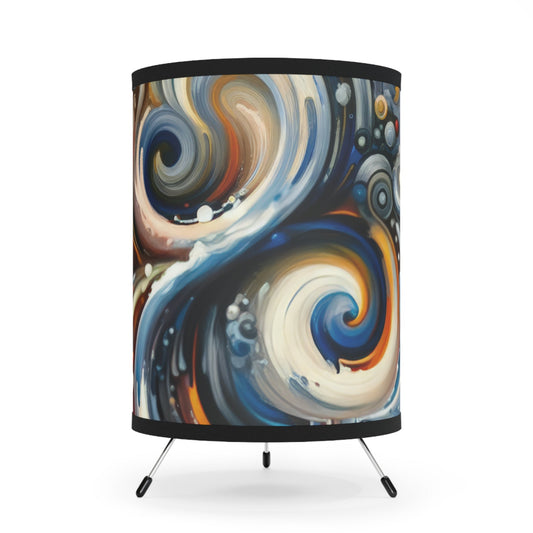 Paradoxical Embrace Tachism Tripod Lamp with High-Res Printed Shade, US\CA plug - ATUH.ART