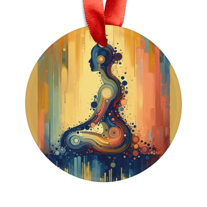 Patience Essence Tachism Acrylic Ornament with Ribbon - ATUH.ART