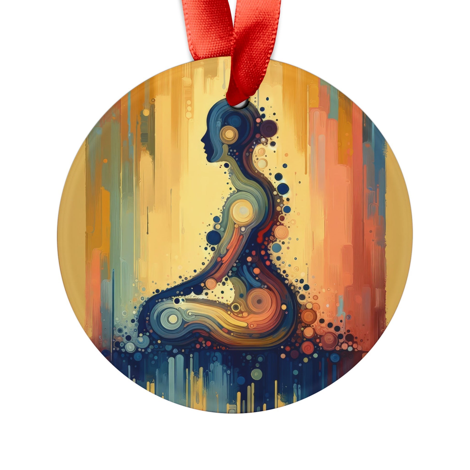 Patience Essence Tachism Acrylic Ornament with Ribbon - ATUH.ART