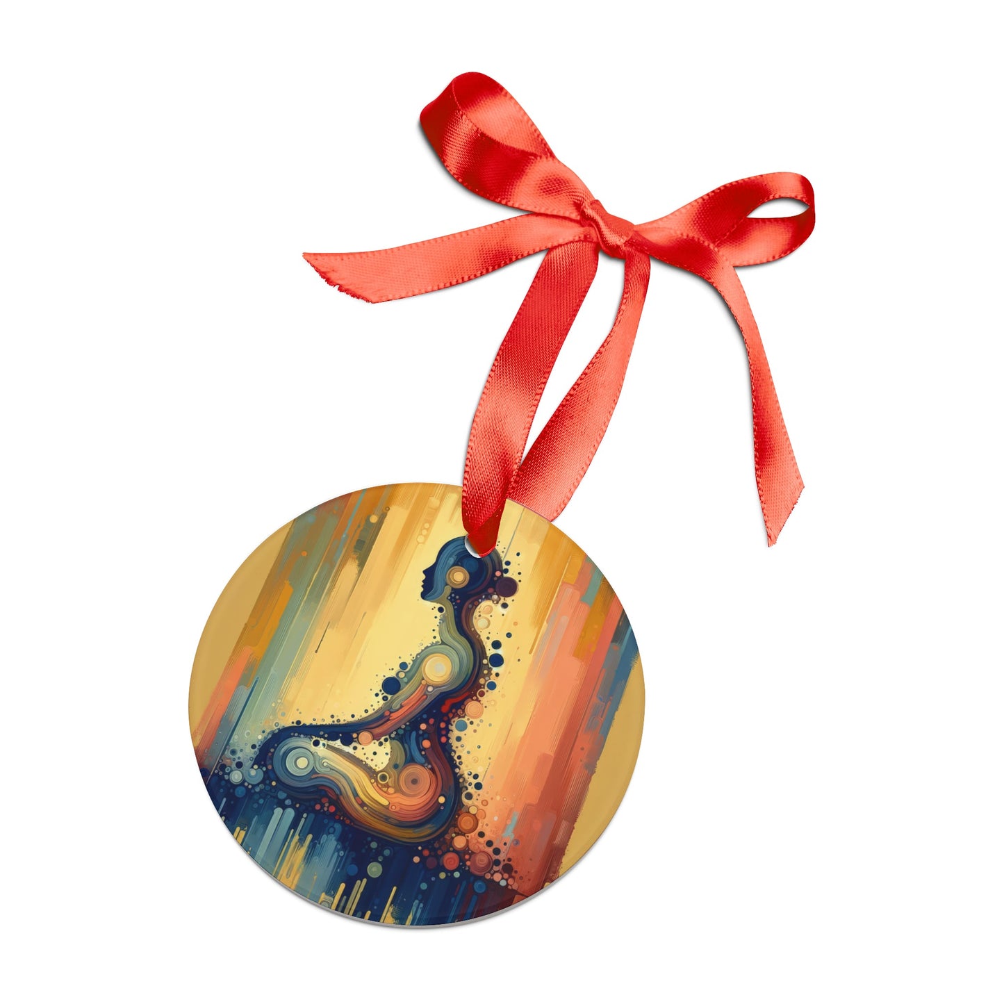 Patience Essence Tachism Acrylic Ornament with Ribbon - ATUH.ART