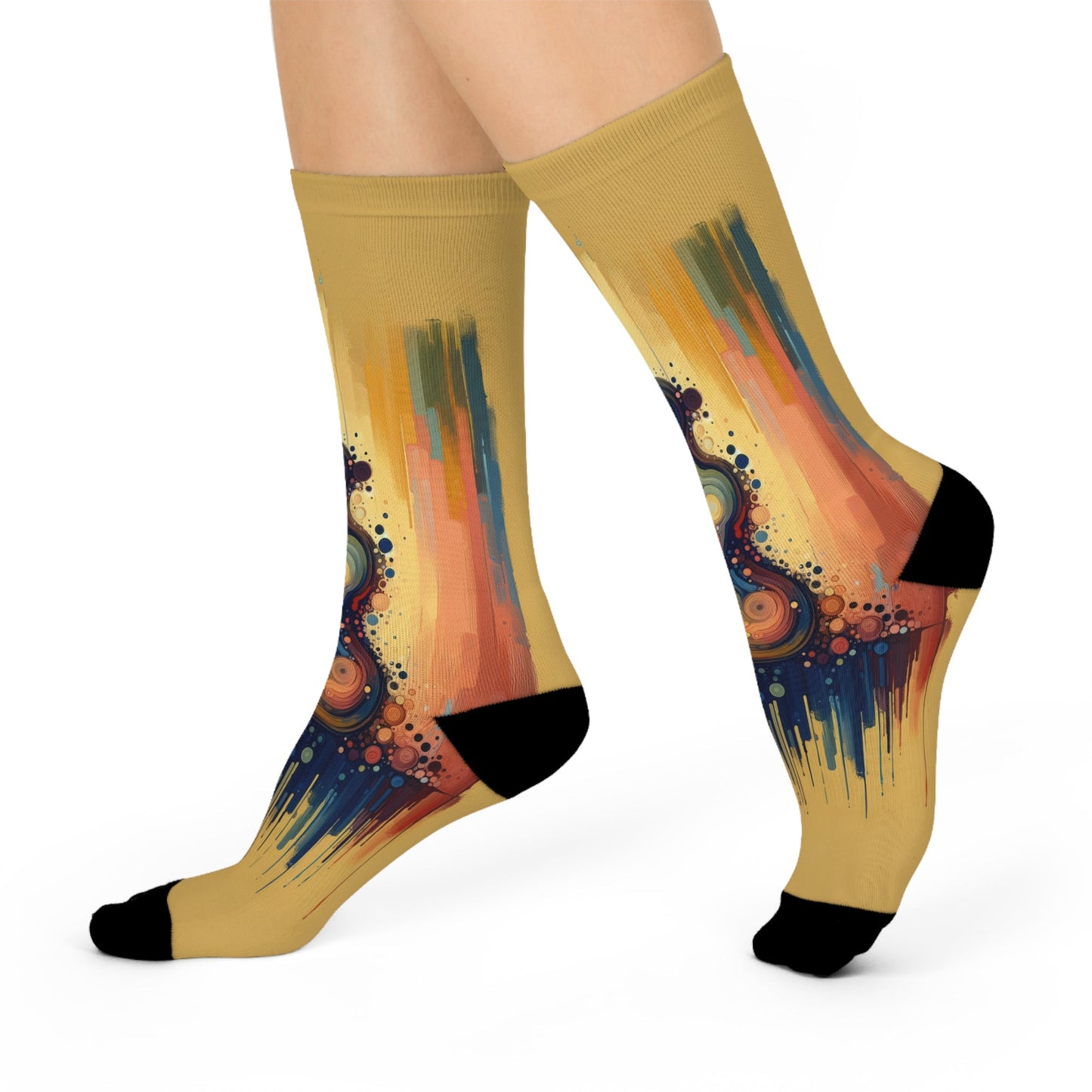 Patience Essence Tachism Cushioned Crew Socks - ATUH.ART