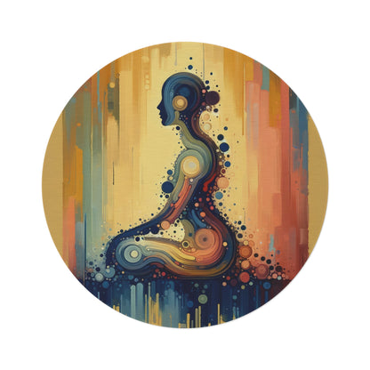 Patience Essence Tachism Round Rug - ATUH.ART