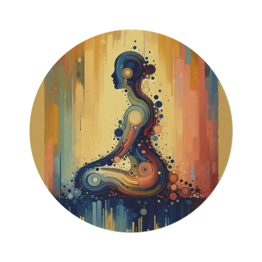 Patience Essence Tachism Round Rug - ATUH.ART