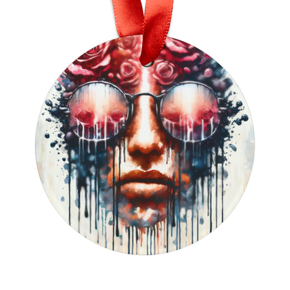 Perception Cleansing Tachism Acrylic Ornament with Ribbon - ATUH.ART