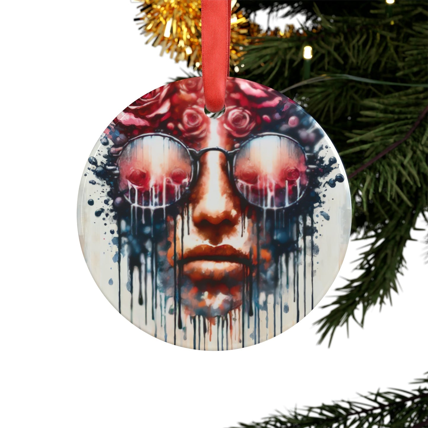 Perception Cleansing Tachism Acrylic Ornament with Ribbon - ATUH.ART