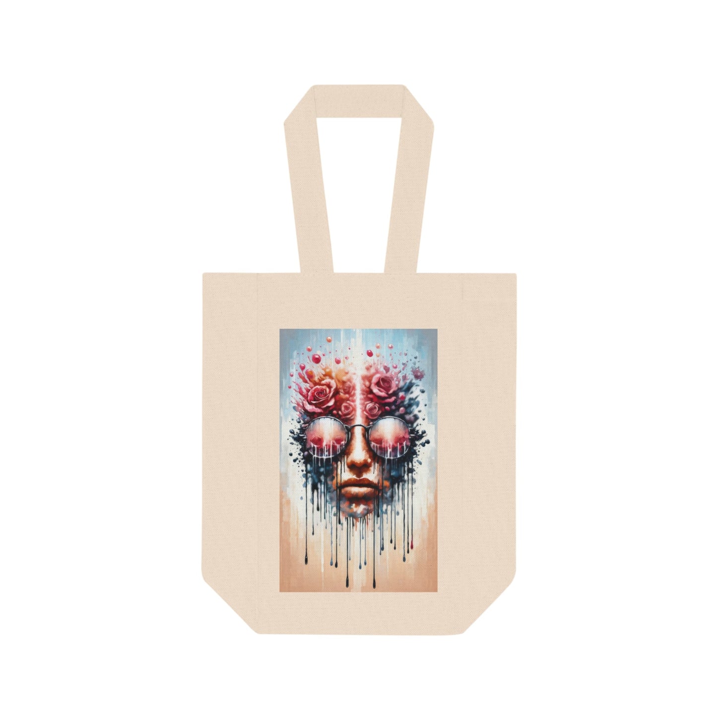 Perception Cleansing Tachism Double Wine Tote Bag - ATUH.ART
