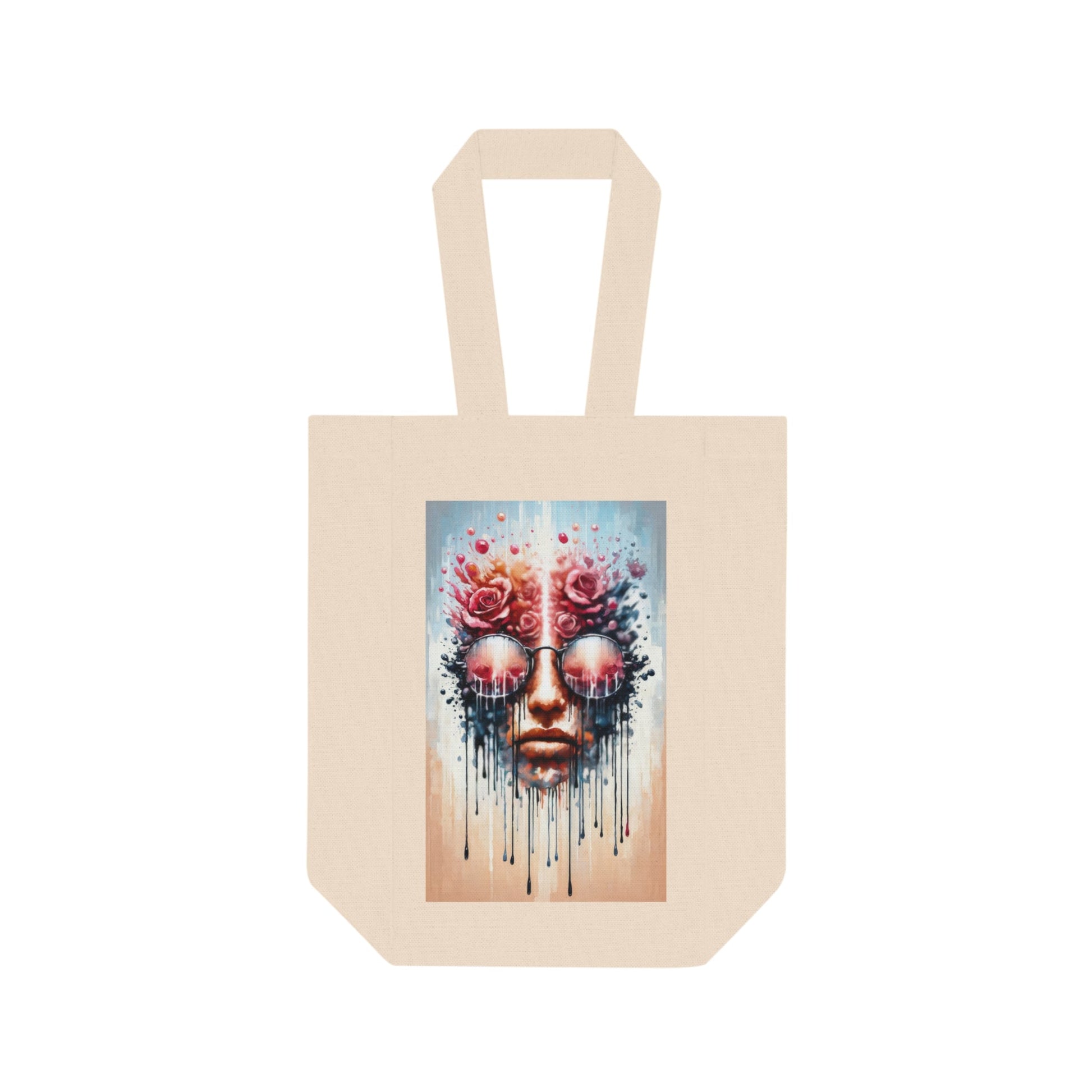 Perception Cleansing Tachism Double Wine Tote Bag - ATUH.ART