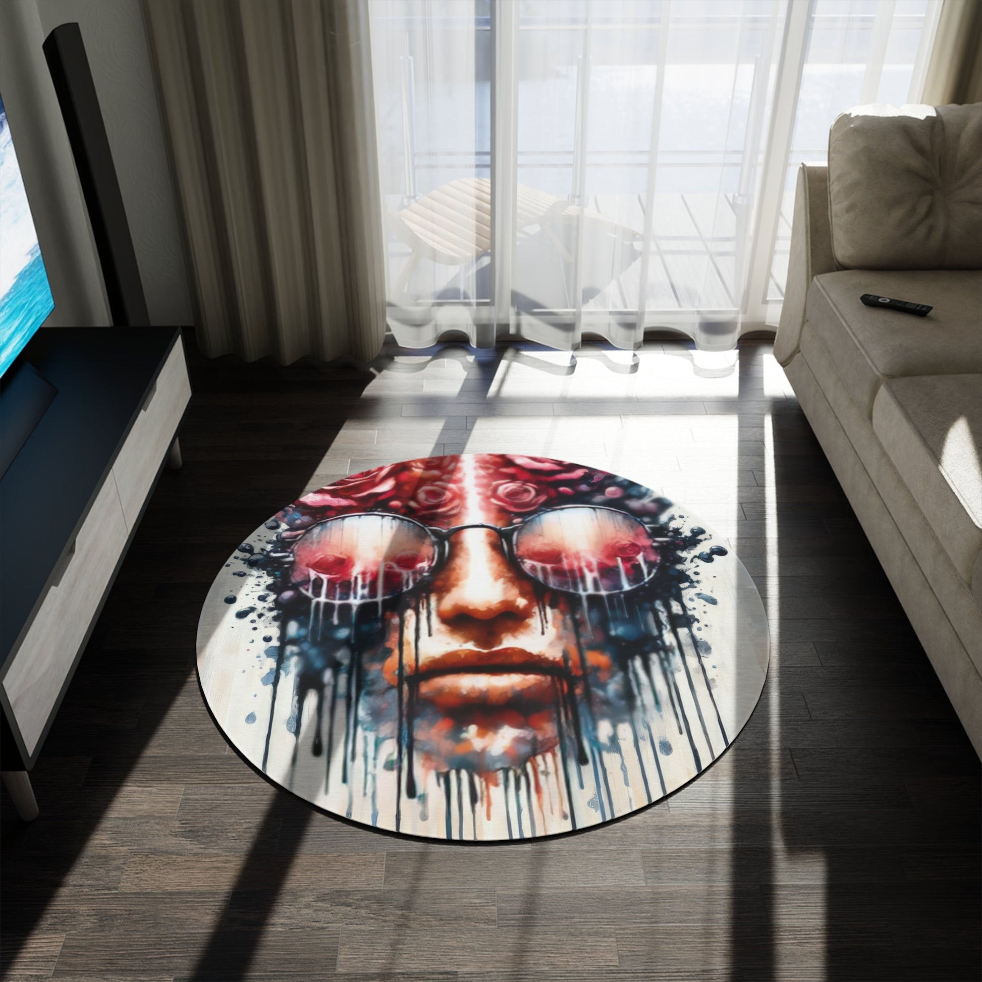 Perception Cleansing Tachism Round Rug - ATUH.ART
