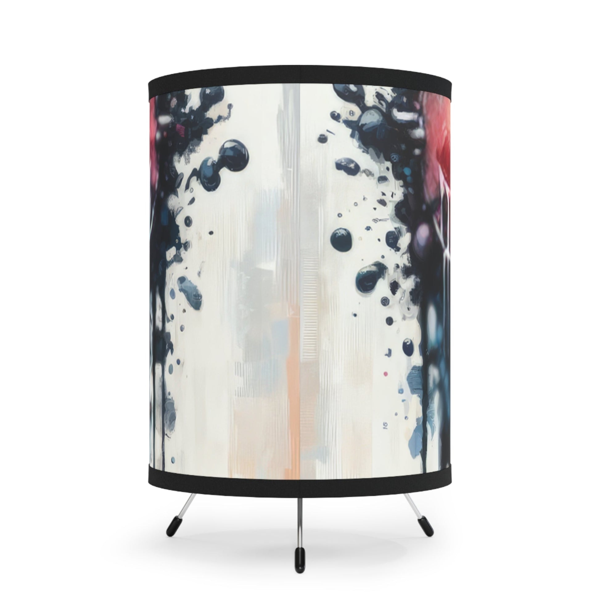 Perception Cleansing Tachism Tripod Lamp with High-Res Printed Shade, US\CA plug - ATUH.ART