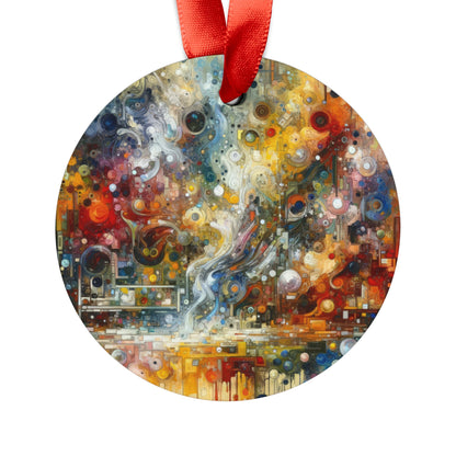 Perception Mosaic Abstract Acrylic Ornament with Ribbon - ATUH.ART