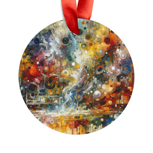 Perception Mosaic Abstract Acrylic Ornament with Ribbon - ATUH.ART
