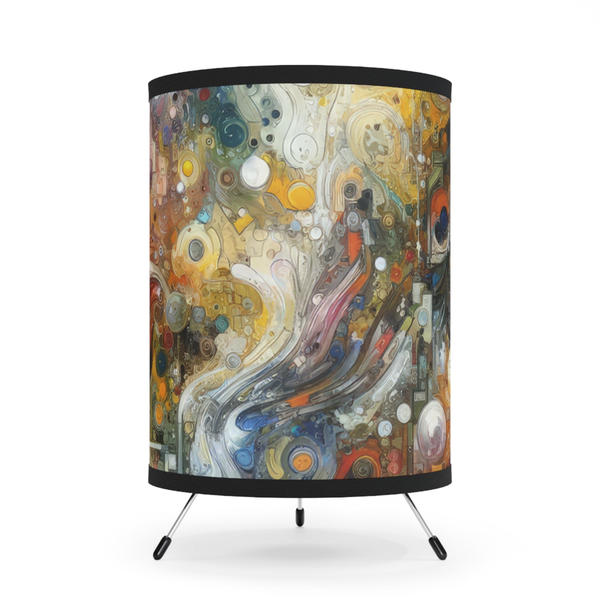 Perception Mosaic Abstract Tripod Lamp with High-Res Printed Shade, US\CA plug - ATUH.ART
