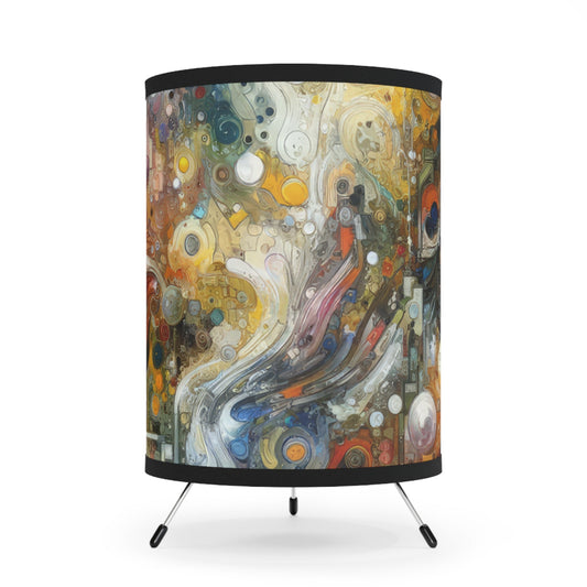 Perception Mosaic Abstract Tripod Lamp with High-Res Printed Shade, US\CA plug - ATUH.ART