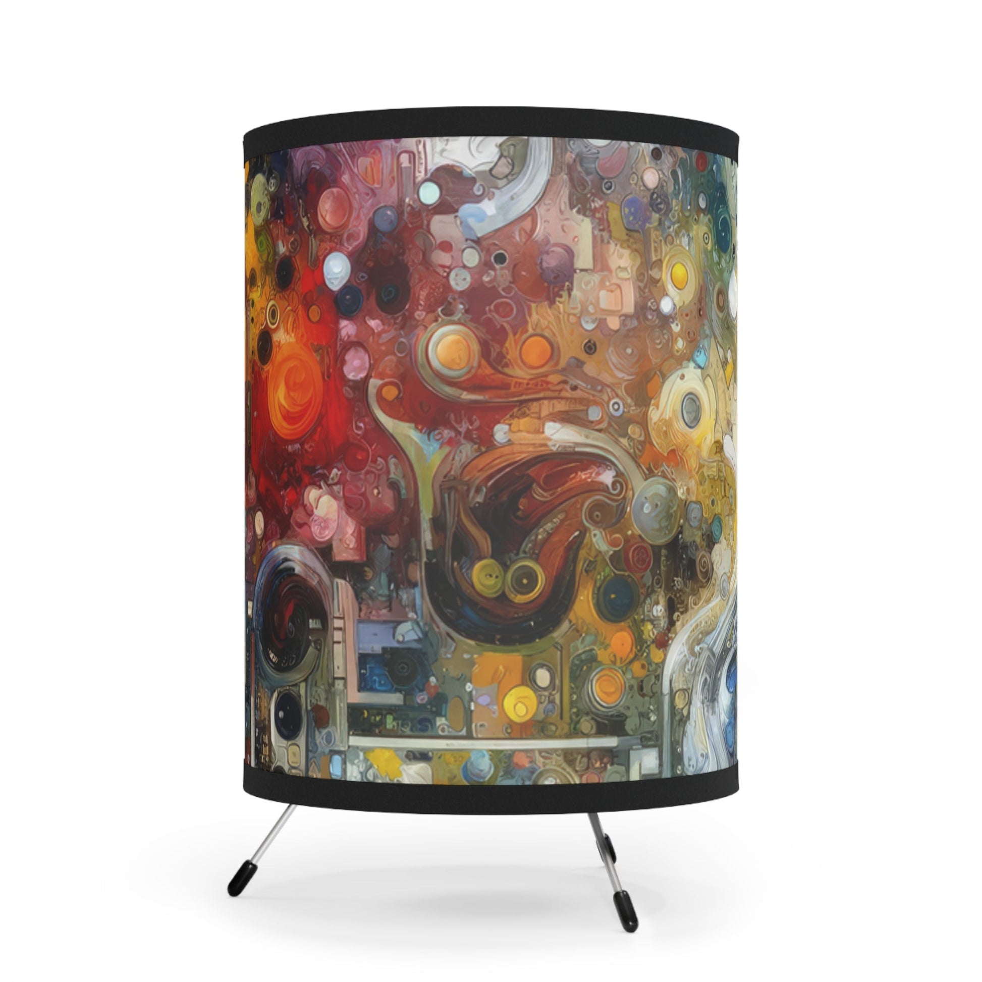Perception Mosaic Abstract Tripod Lamp with High-Res Printed Shade, US\CA plug - ATUH.ART