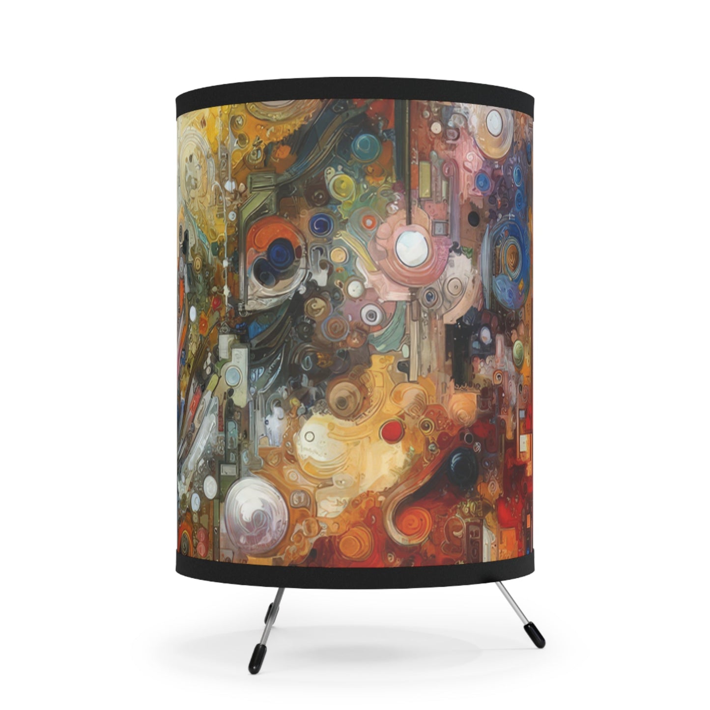 Perception Mosaic Abstract Tripod Lamp with High-Res Printed Shade, US\CA plug - ATUH.ART
