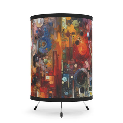 Perception Mosaic Abstract Tripod Lamp with High-Res Printed Shade, US\CA plug - ATUH.ART
