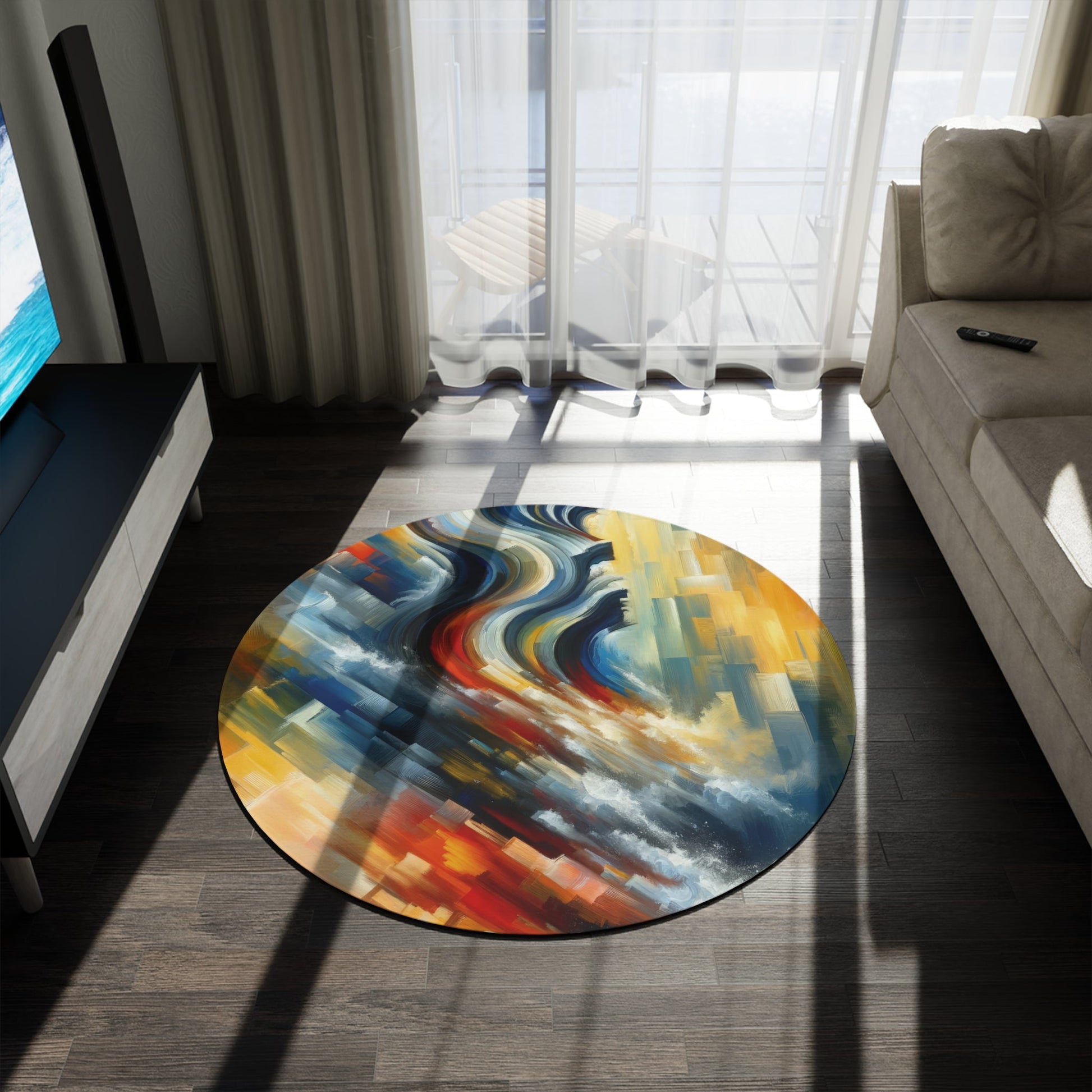 Persistence Force Abstract Round Rug - ATUH.ART