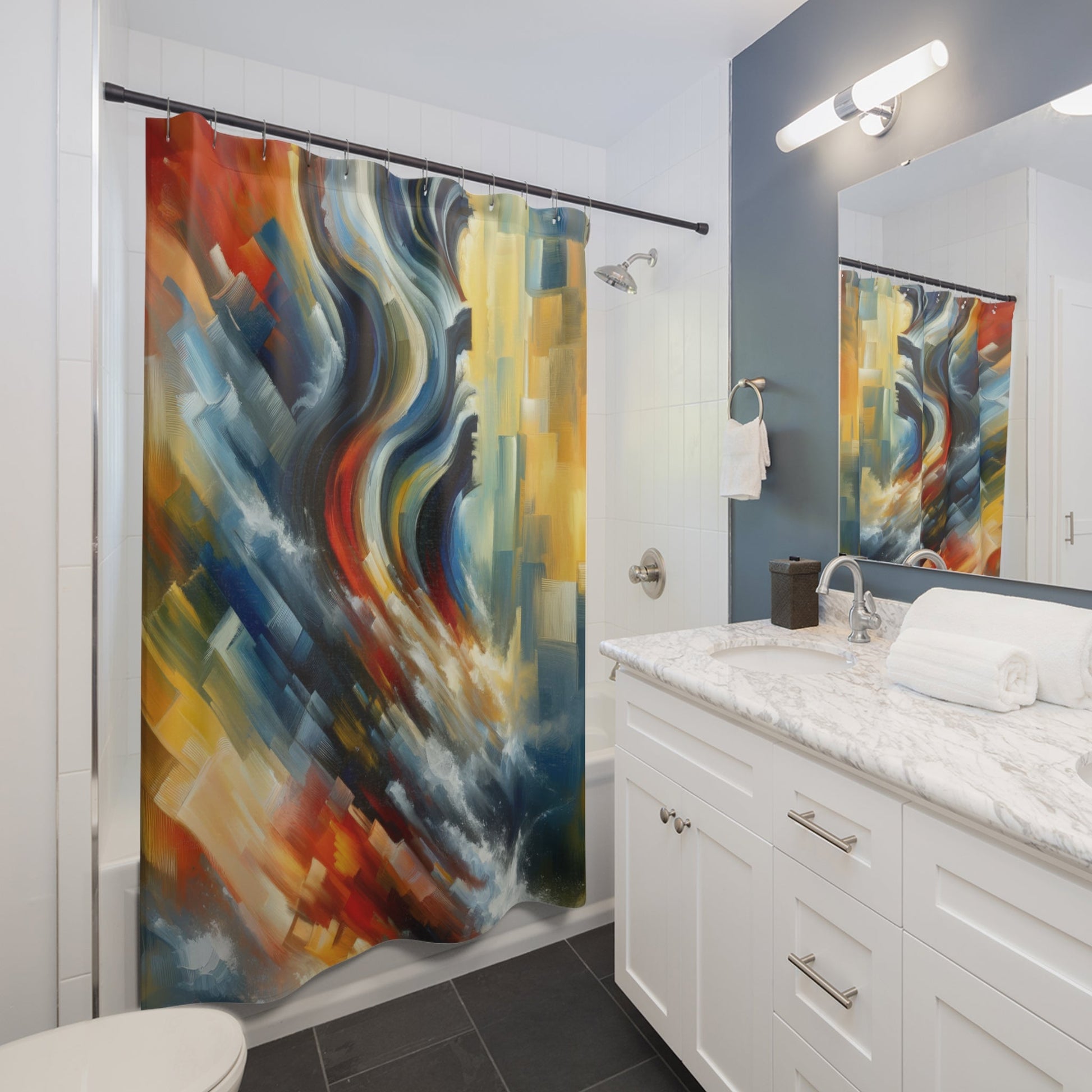 Persistence Force Abstract Shower Curtains - ATUH.ART