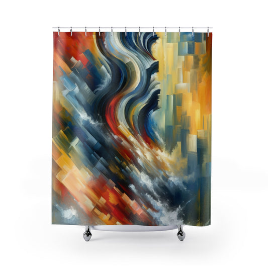 Persistence Force Abstract Shower Curtains - ATUH.ART