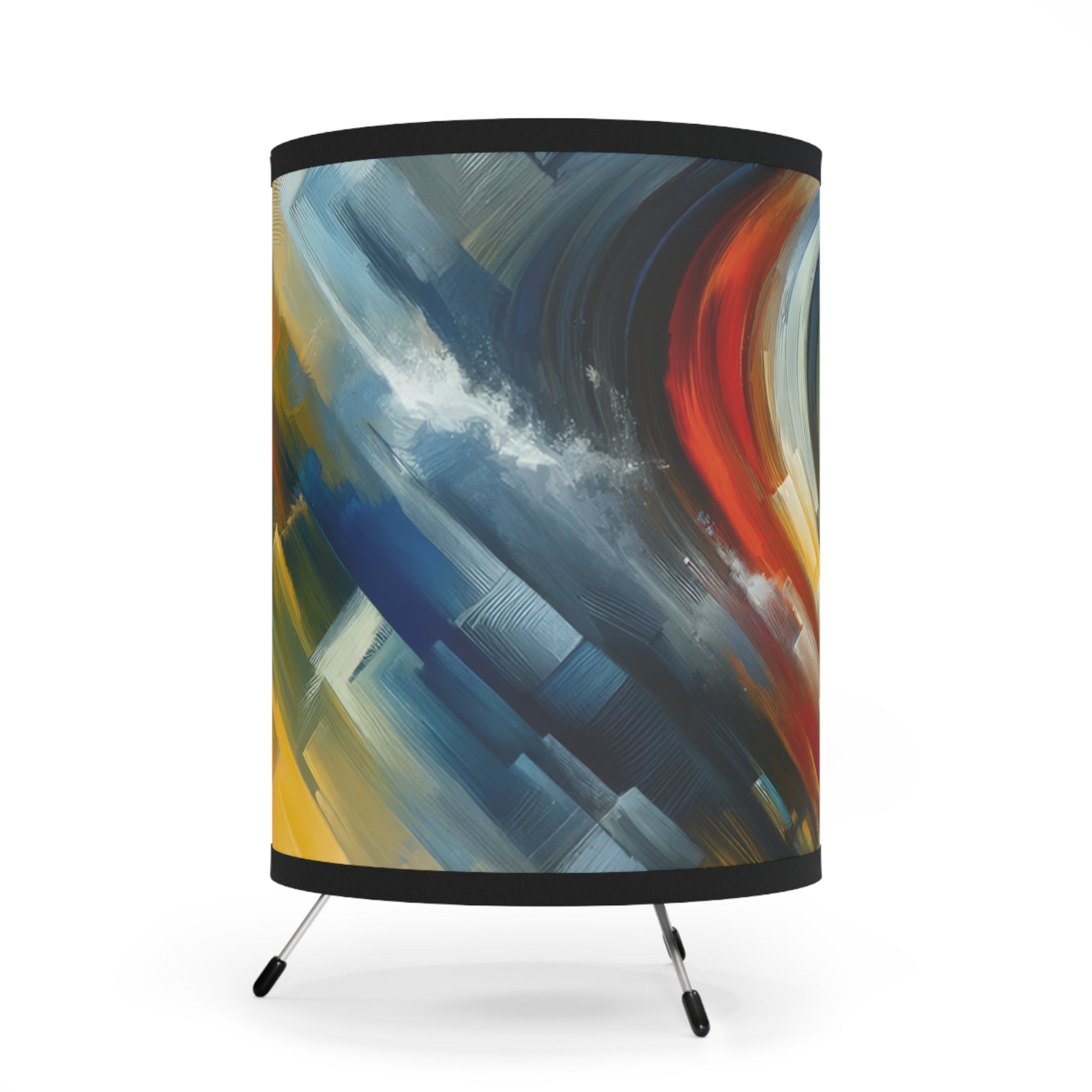 Persistence Force Abstract Tripod Lamp with High-Res Printed Shade, US\CA plug - ATUH.ART