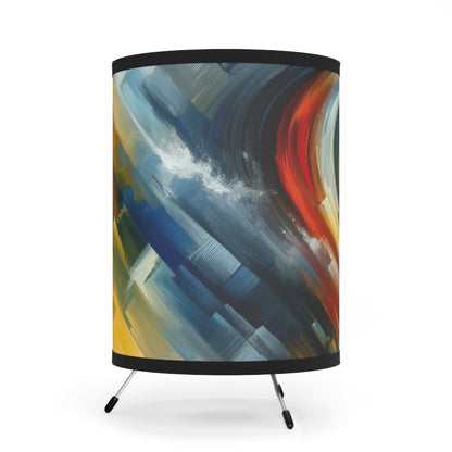 Persistence Force Abstract Tripod Lamp with High-Res Printed Shade, US\CA plug - ATUH.ART