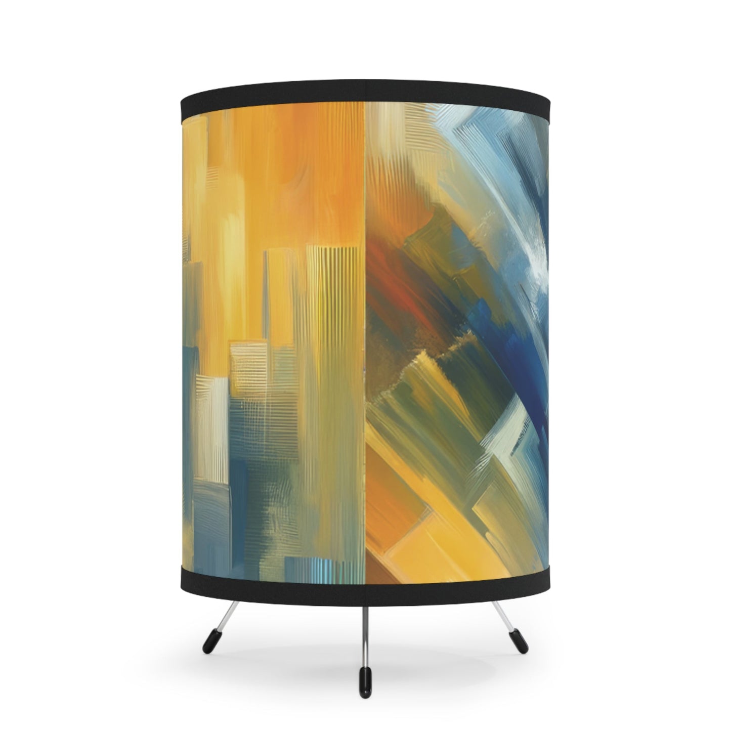 Persistence Force Abstract Tripod Lamp with High-Res Printed Shade, US\CA plug - ATUH.ART