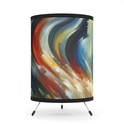 Persistence Force Abstract Tripod Lamp with High-Res Printed Shade, US\CA plug - ATUH.ART