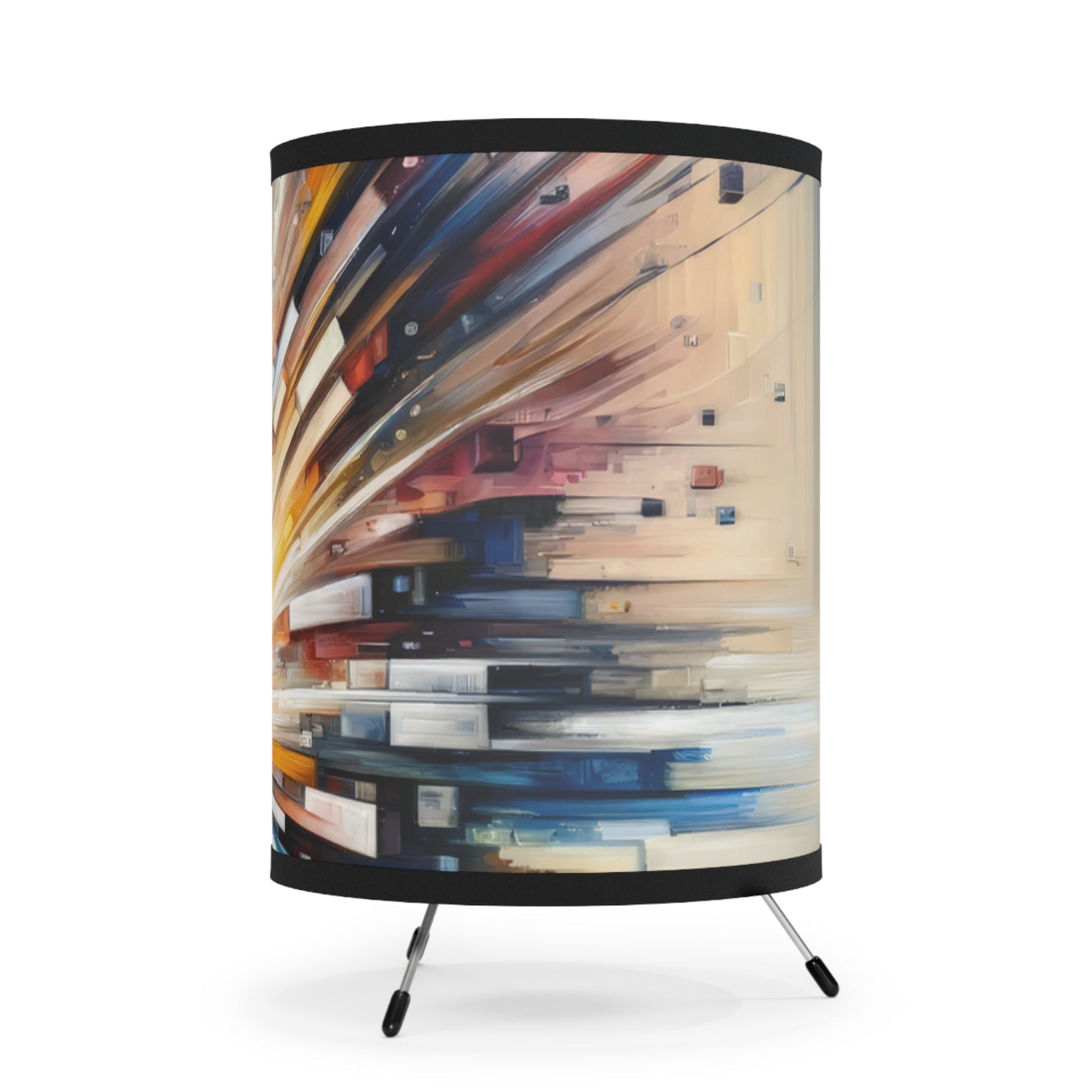 Pieces Unifying Focus Tripod Lamp with High-Res Printed Shade, US\CA plug - ATUH.ART