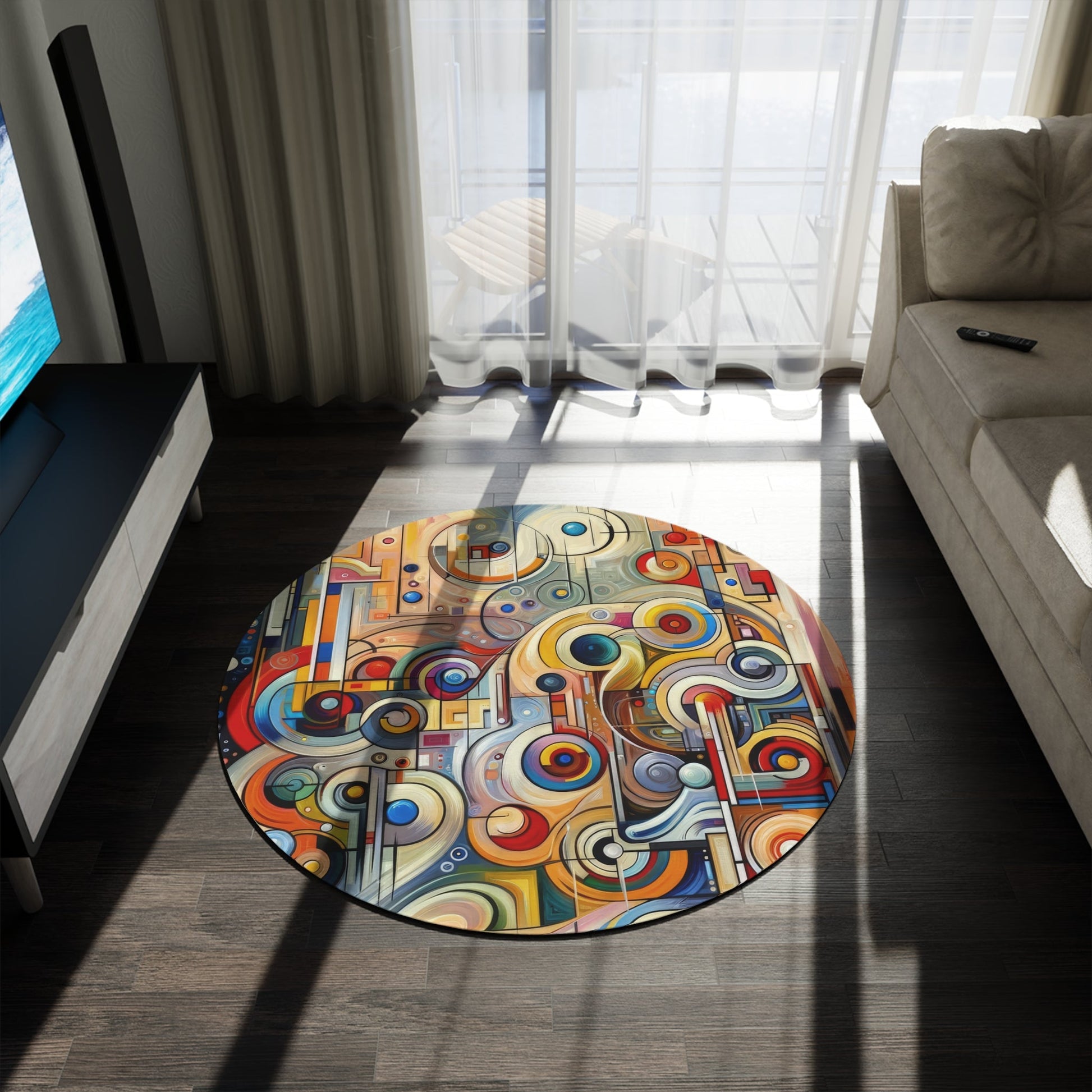 Playful Wisdom Essence Round Rug - ATUH.ART