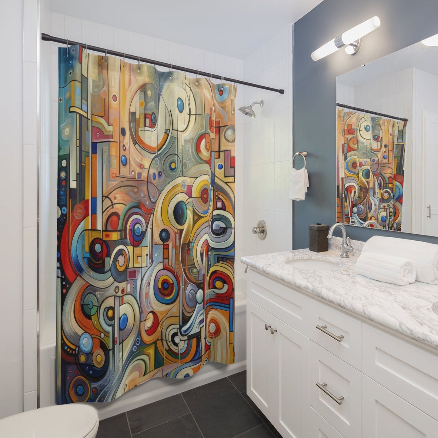 Playful Wisdom Essence Shower Curtains - ATUH.ART