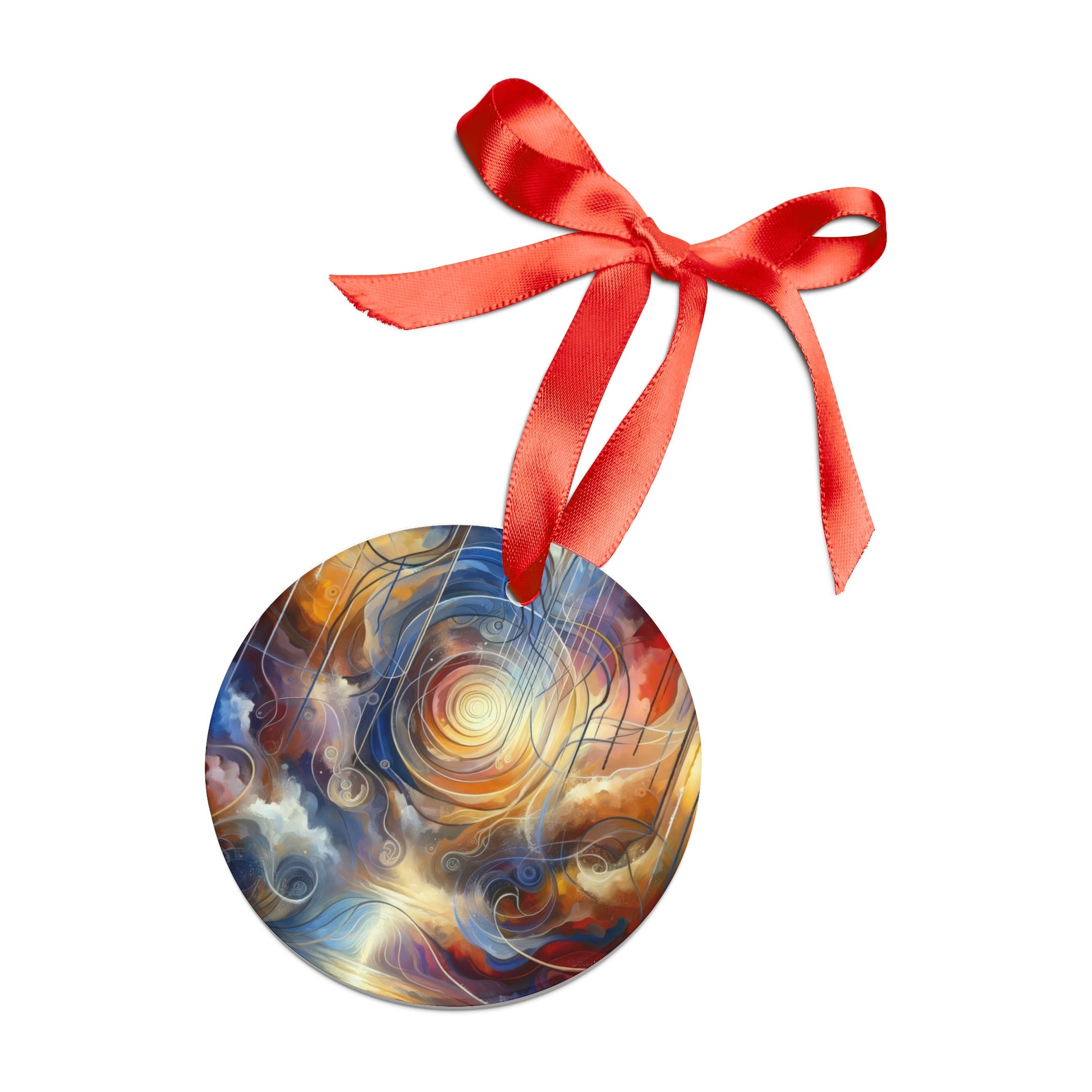Presence Anchored Tachism Acrylic Ornament with Ribbon - ATUH.ART