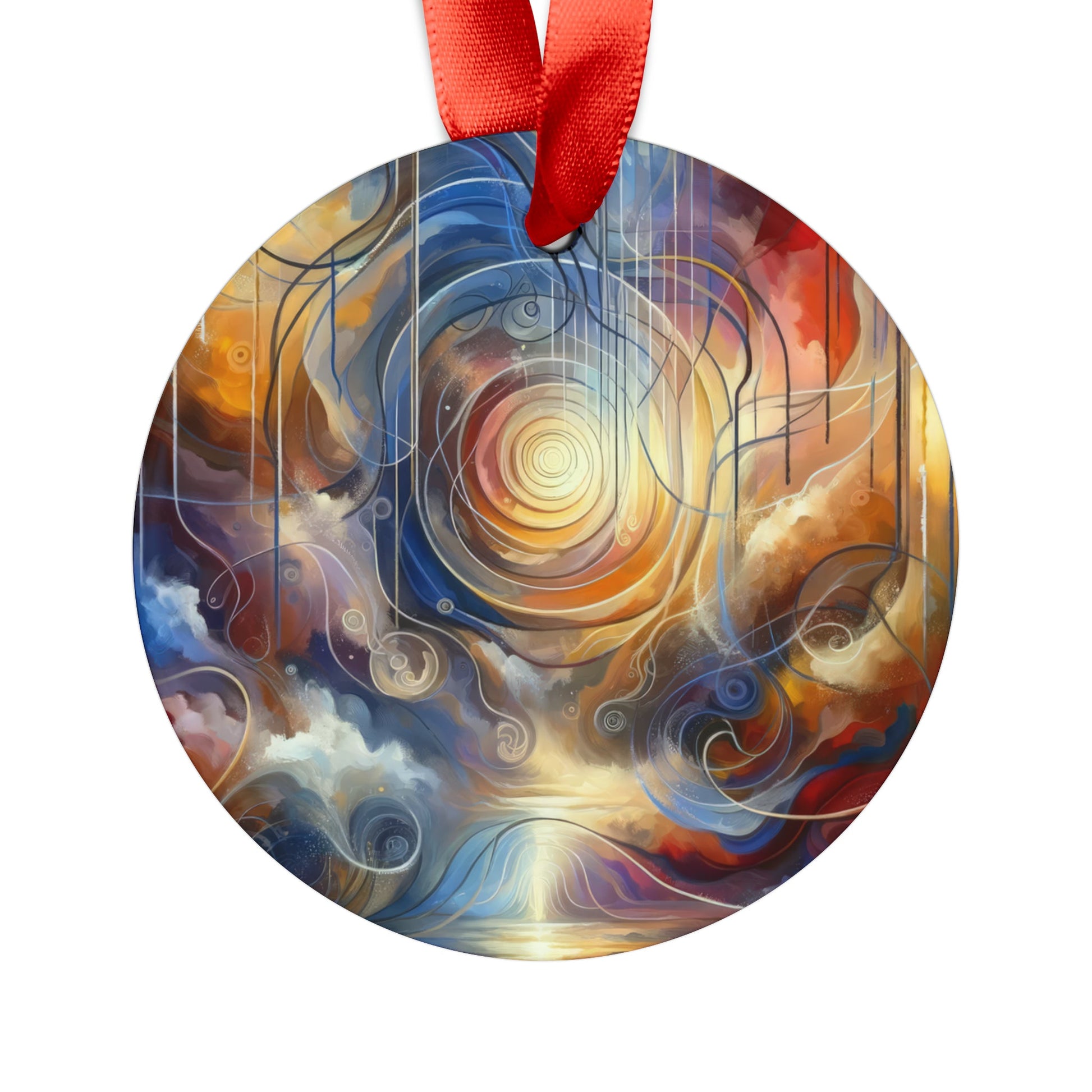 Presence Anchored Tachism Acrylic Ornament with Ribbon - ATUH.ART