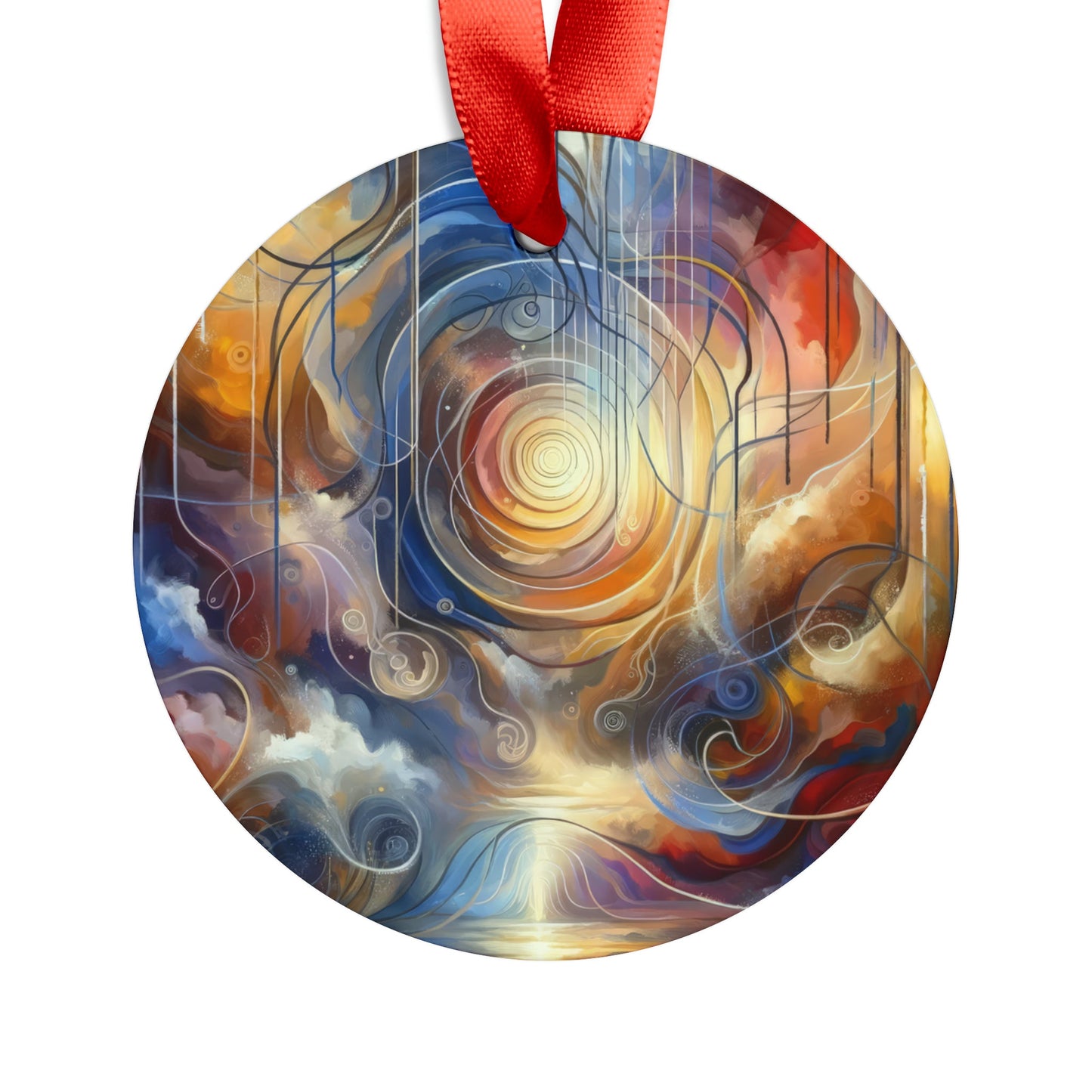 Presence Anchored Tachism Acrylic Ornament with Ribbon - ATUH.ART