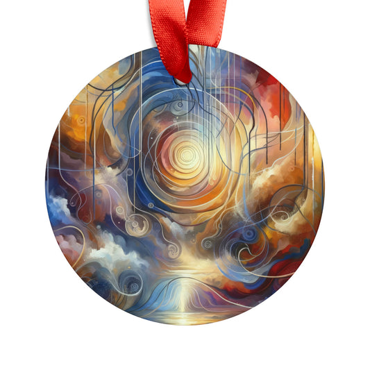 Presence Anchored Tachism Acrylic Ornament with Ribbon - ATUH.ART