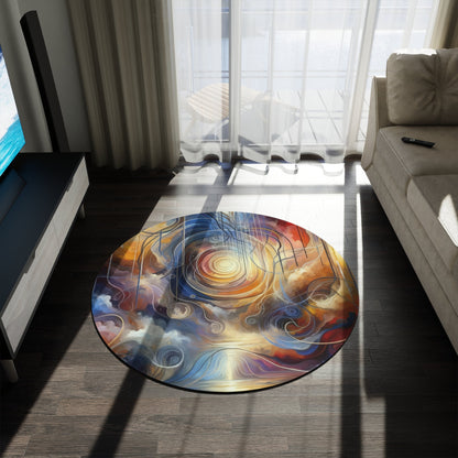 Presence Anchored Tachism Round Rug - ATUH.ART