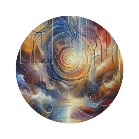 Presence Anchored Tachism Round Rug - ATUH.ART