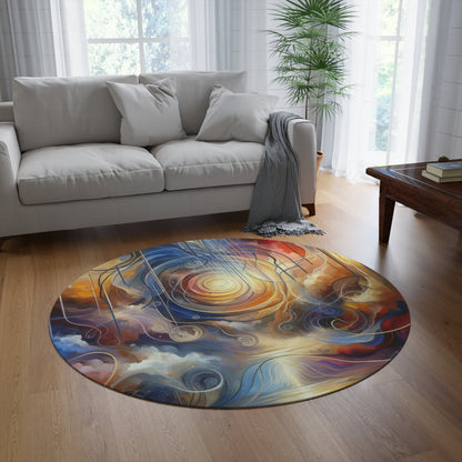 Presence Anchored Tachism Round Rug - ATUH.ART