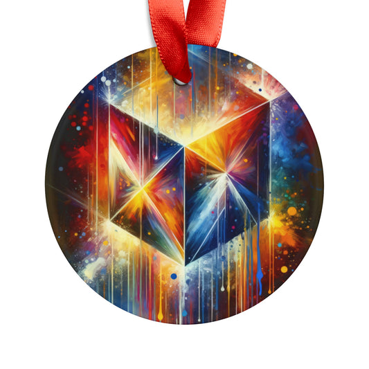 Prismatic Light Spectrum Acrylic Ornament with Ribbon - ATUH.ART