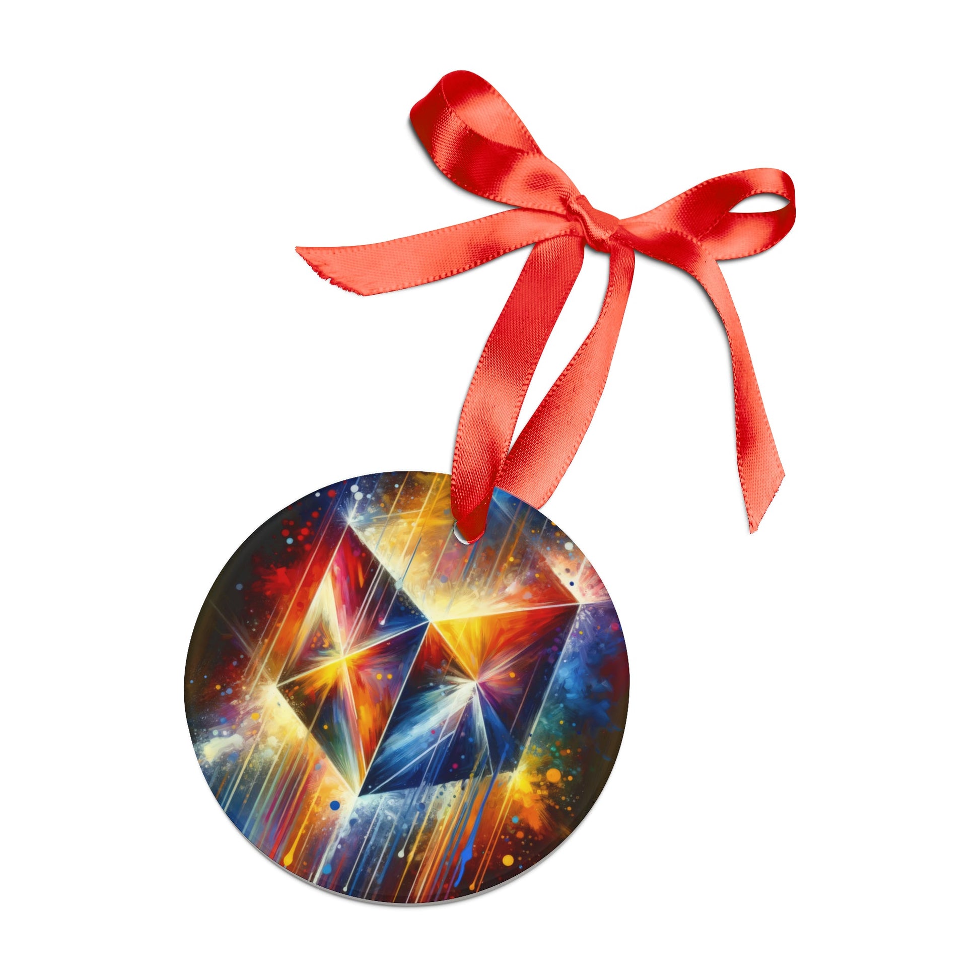 Prismatic Light Spectrum Acrylic Ornament with Ribbon - ATUH.ART