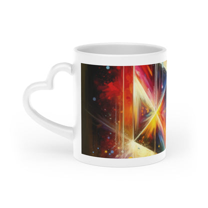 Prismatic Light Spectrum Heart-Shaped Mug - ATUH.ART