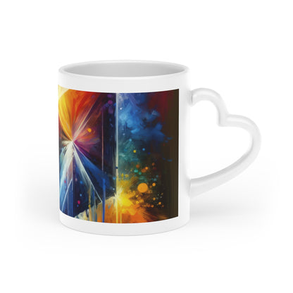 Prismatic Light Spectrum Heart-Shaped Mug - ATUH.ART