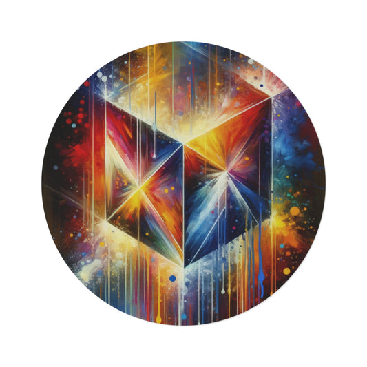 Prismatic Light Spectrum Round Rug - ATUH.ART