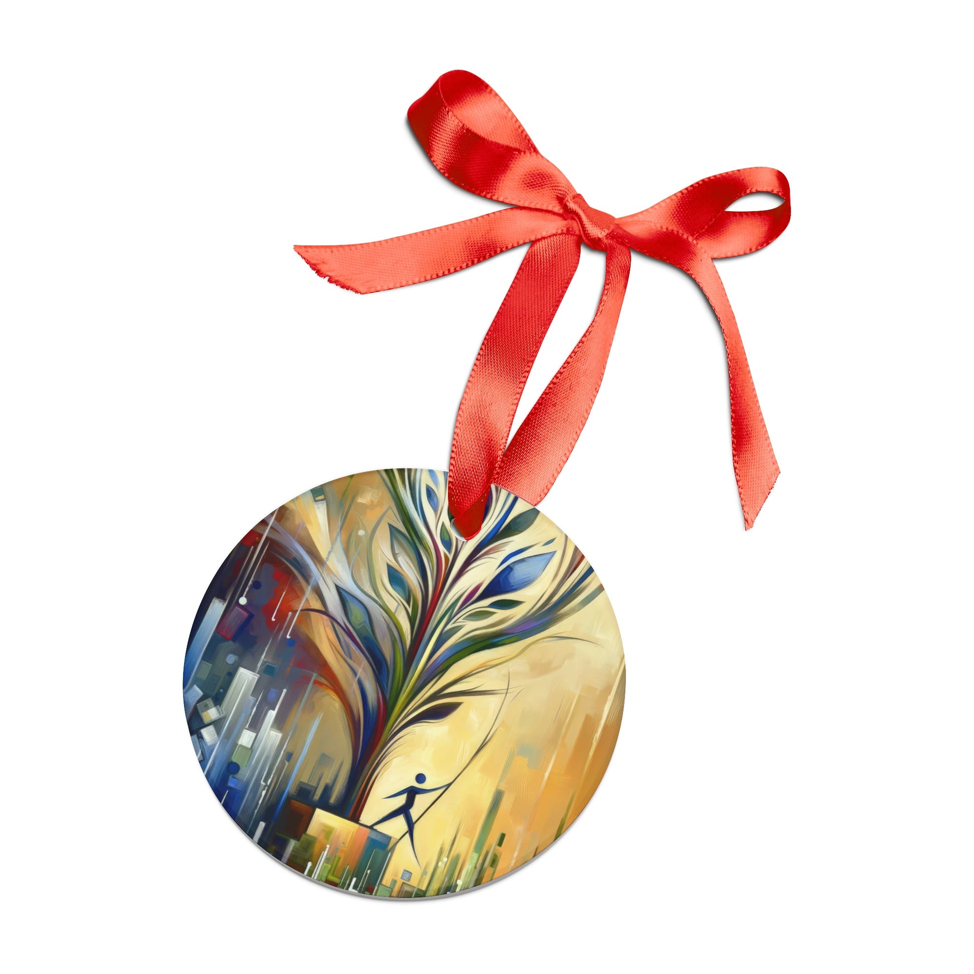 Pruning Distraction Tachism Acrylic Ornament with Ribbon - ATUH.ART