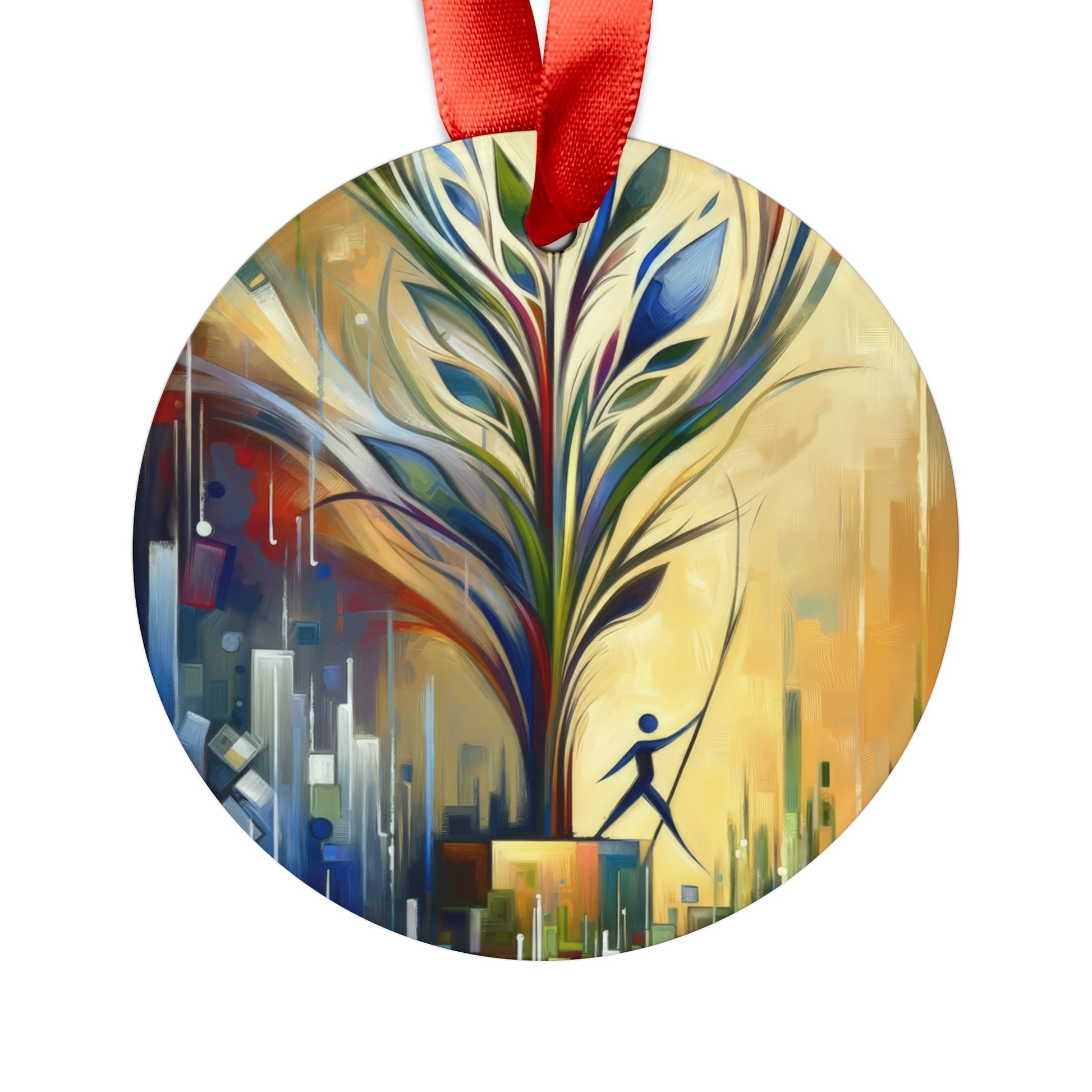 Pruning Distraction Tachism Acrylic Ornament with Ribbon - ATUH.ART