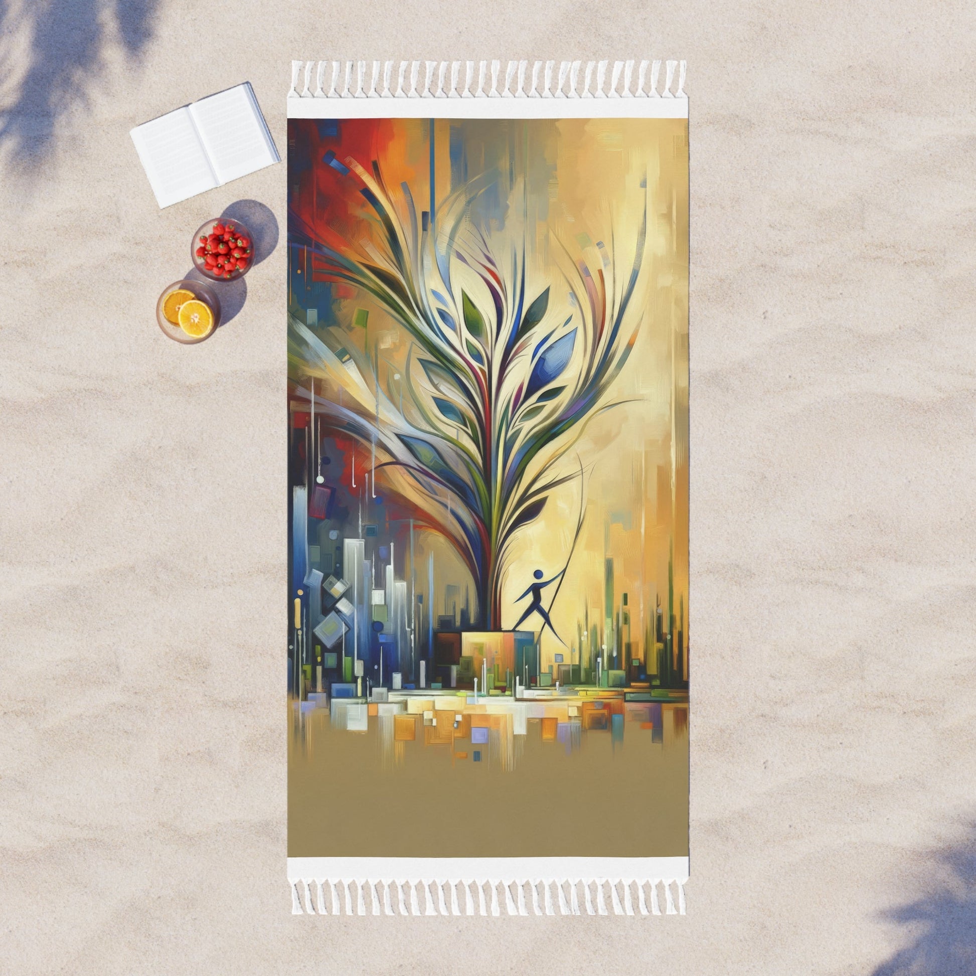 Pruning Distraction Tachism Boho Beach Cloth - ATUH.ART