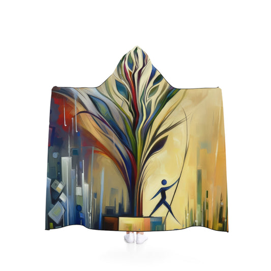 Pruning Distraction Tachism Hooded Blanket - ATUH.ART