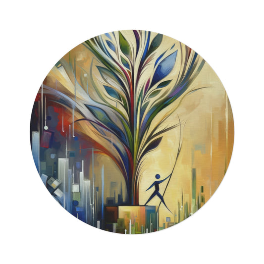 Pruning Distraction Tachism Round Rug - ATUH.ART