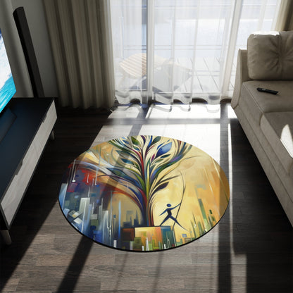 Pruning Distraction Tachism Round Rug - ATUH.ART