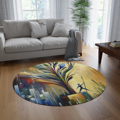 Pruning Distraction Tachism Round Rug - ATUH.ART